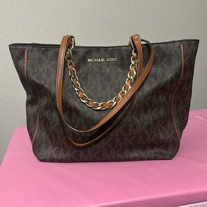 Michael Kors brown signature leather tote